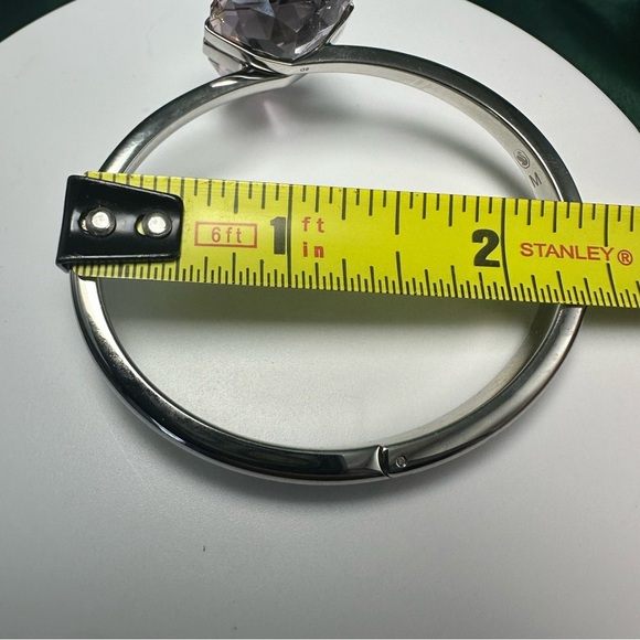 Swarovski Lucent Pink Pear Crystal Bangle – Rhodium Plated NIB (Medium) - Picture 15 of 16